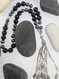 Genuine black agate hematite komboloi worry beads handmade Syd
