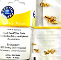 10 GRIFFIN Bead Wire End 925 Sterling Silver gold plated JCE11